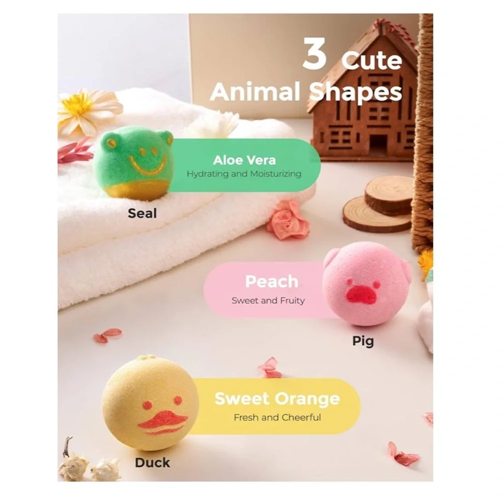 Momcozy Natural Organic Essential Oil Bath Bombs, 3 Pcs